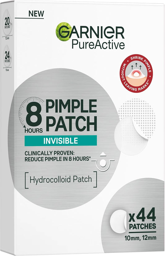 Patches hidrocoloides para acne Garnier com 44 remendos invisíveis para grãos do rosto e corpo