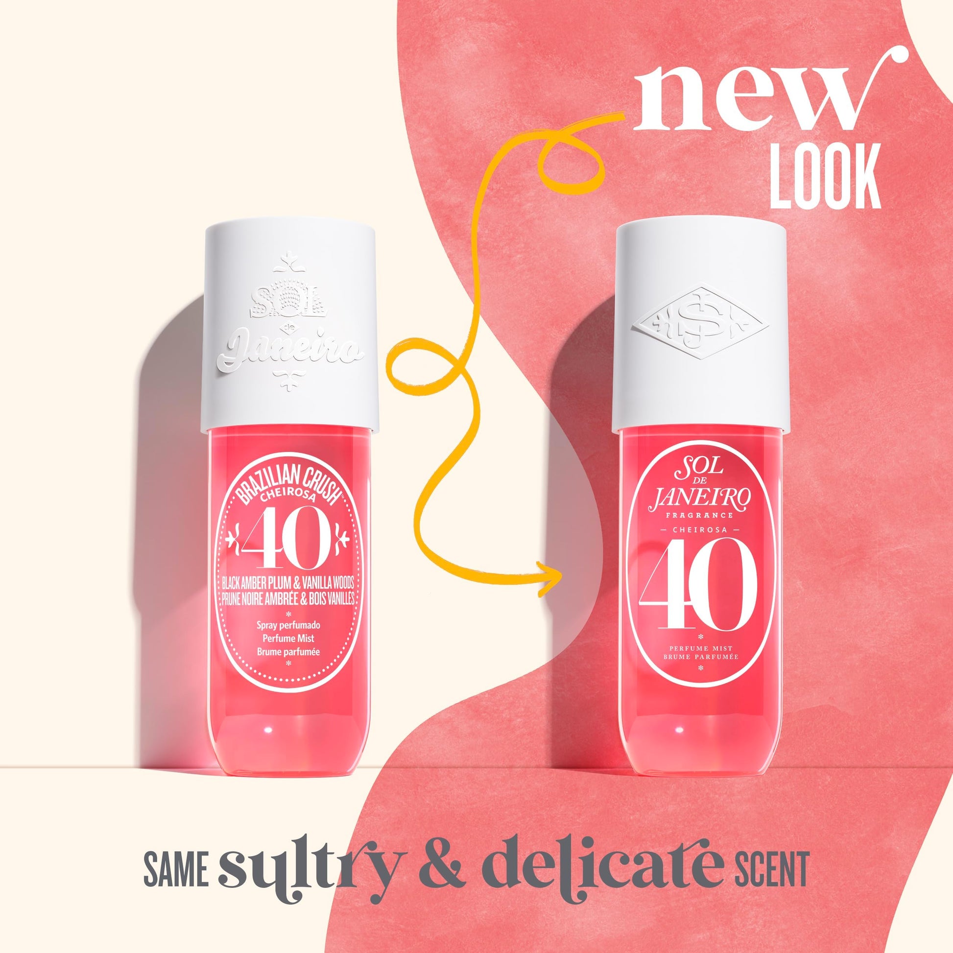 Frasco de perfume Sol de Janeiro Cheirosa 40 com design novo e fragrância sedutora