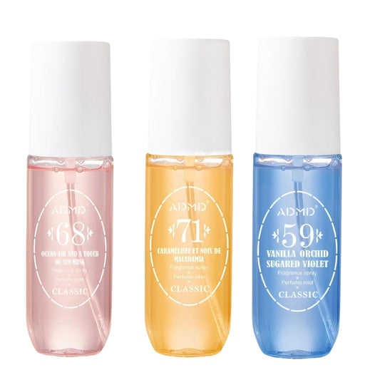 Trio de perfumes brasileiros, incluindo perfume tropical Sol de Janeiro com fragrâncias variadas em frascos de spray 90 ml
