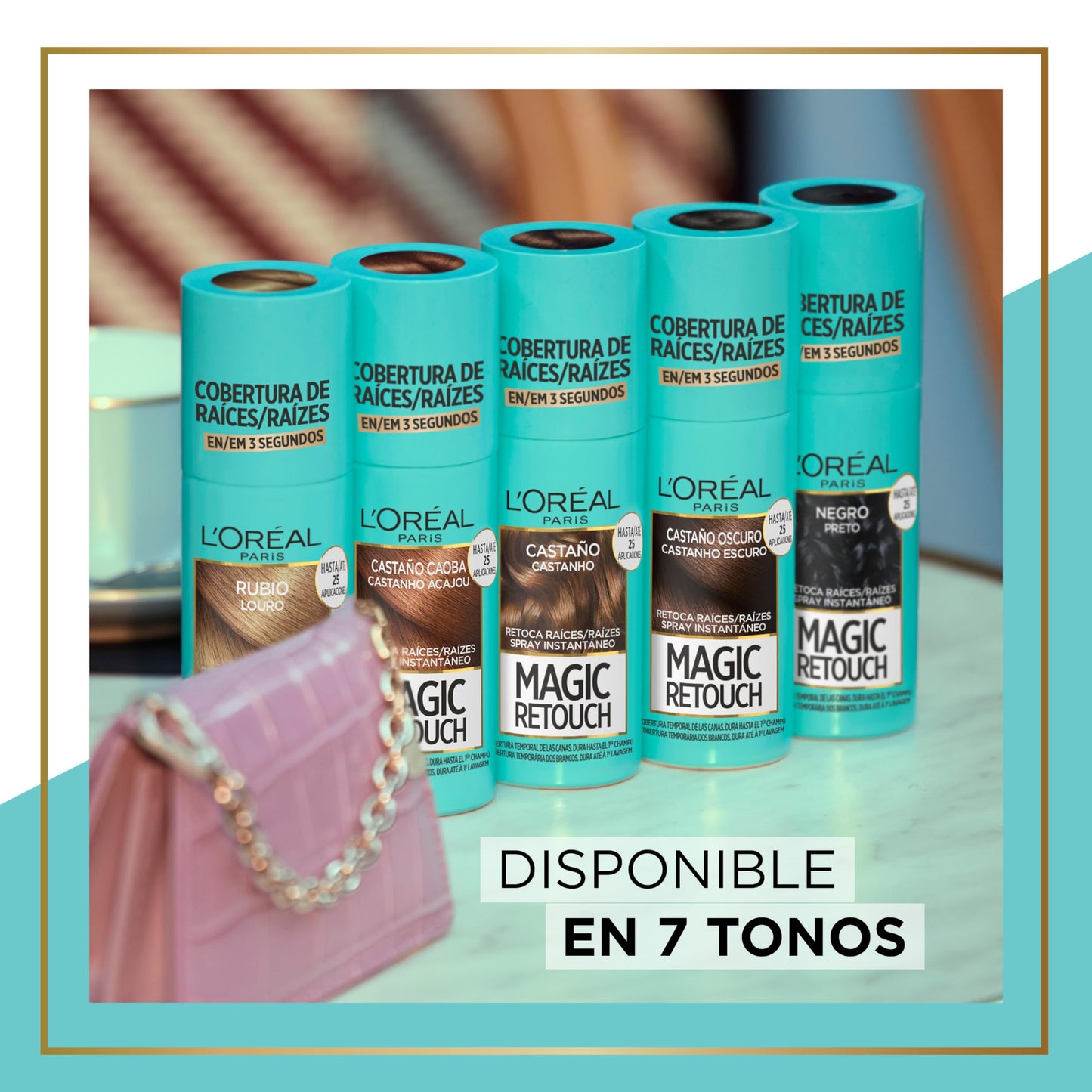Spray retoca raízes L'Oreal em diferentes tons para cobrir cabelos grisalhos facilmente
