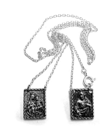 Colar Escapulário em prata Carmo Joalheiros