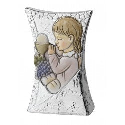 Ícono sagrado colorido vertical - Chapado en plata - ¡Con papel de regalo incluido!