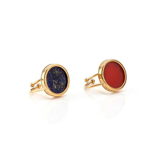 Anillo de Acero Ajustable - Piedra de Colores