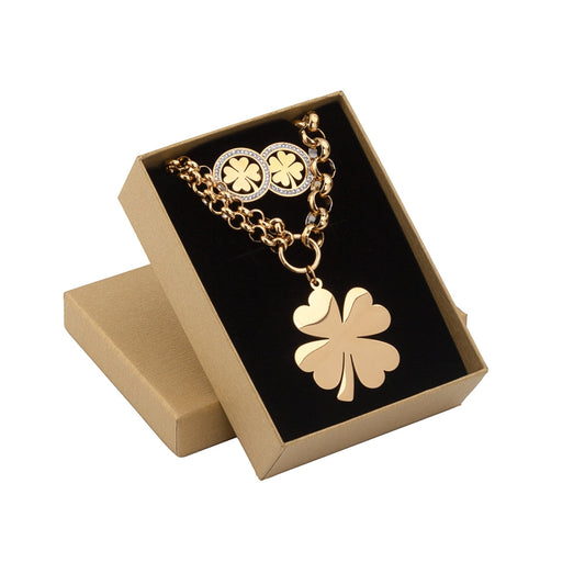 Conjunto de 2 joyas de acero - Trébol