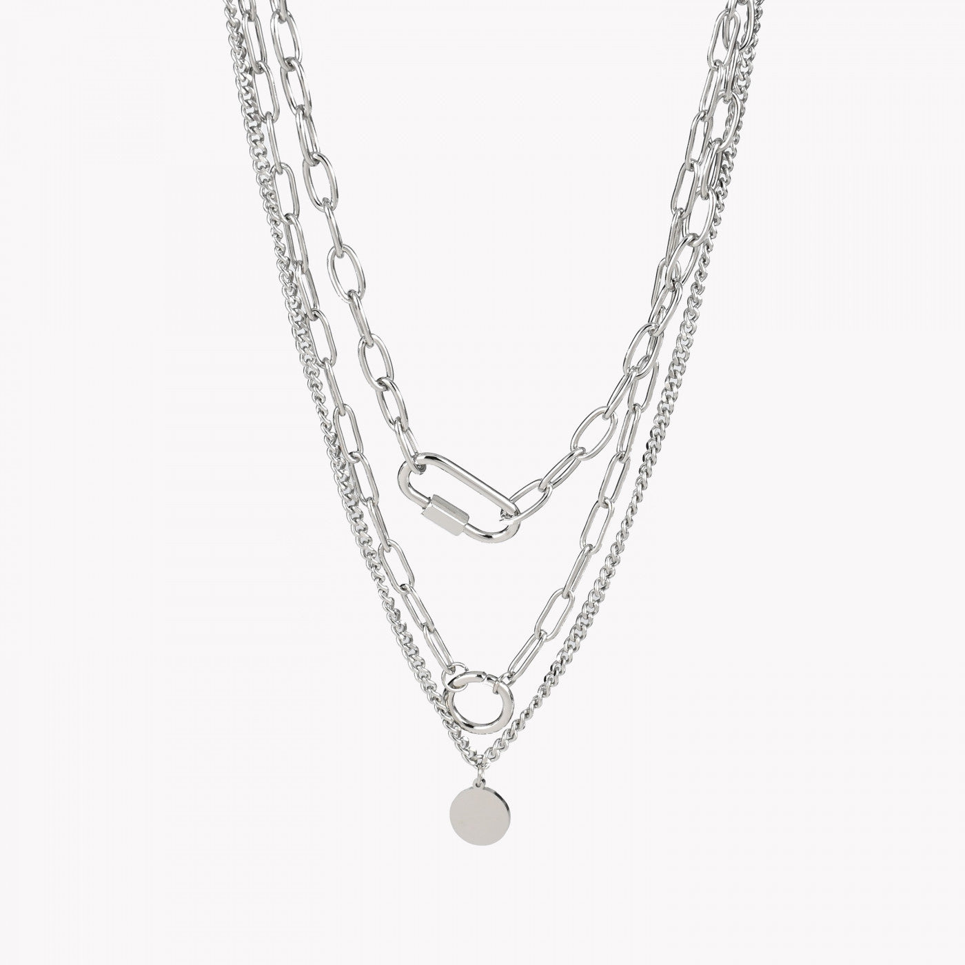 Pack de 3 collares de cadena de acero 
