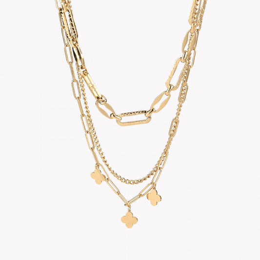 Pack de 3 collares de flores de acero 