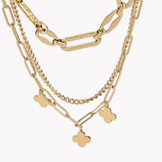 Pack de 3 collares de flores de acero 
