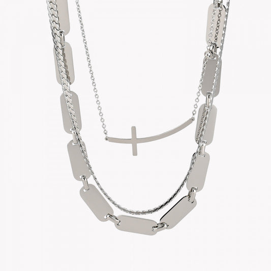 Pack de 3 collares con cruz de acero 