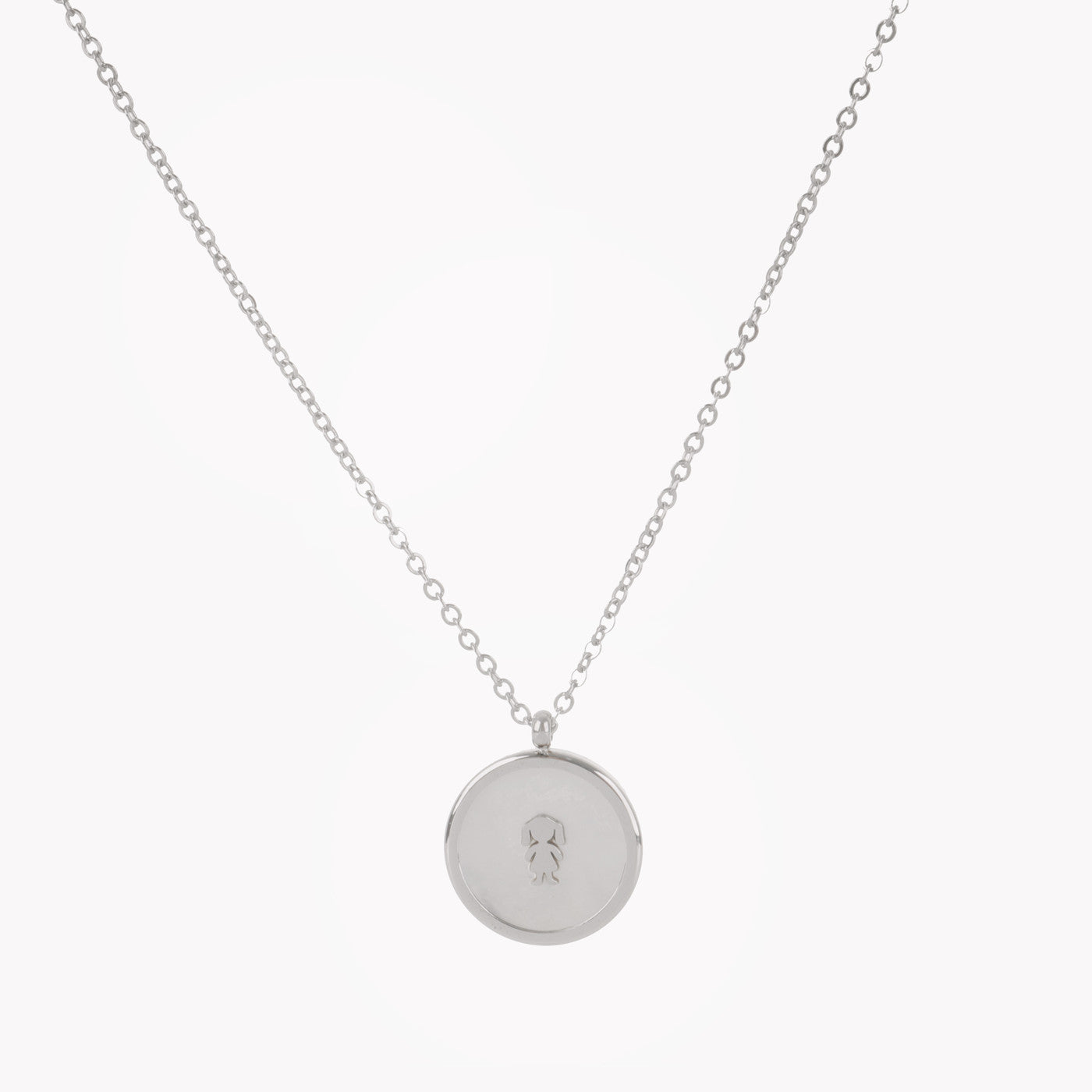 Collar de acero con nácar y 1 niña