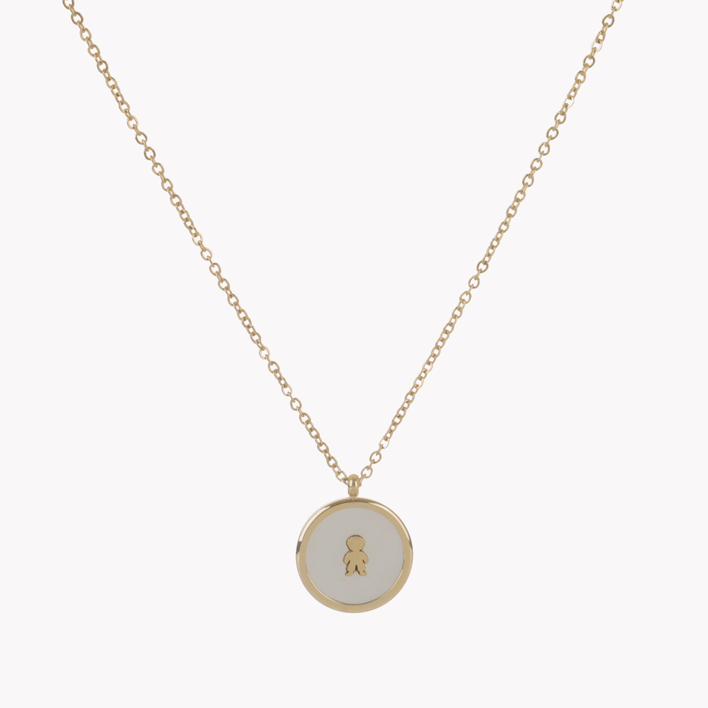 Collar de acero con nácar y 1 niño