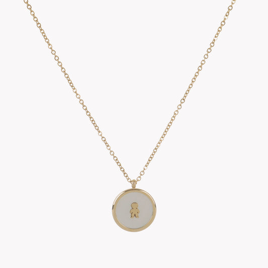 Collar de acero con nácar y 1 niño