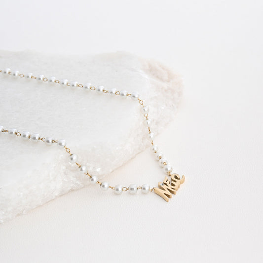 Collar de acero con perlas - MÃE 