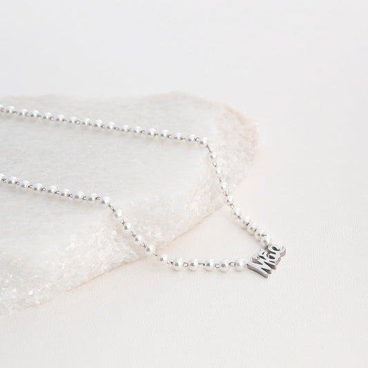 Collar de acero con perlas - MÃE 