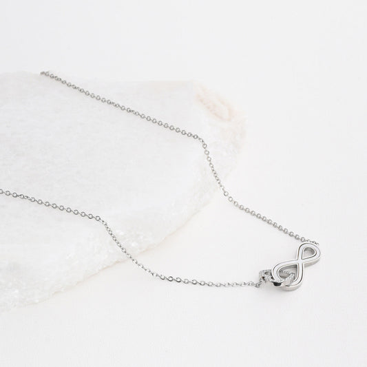 Collar de acero corazón e infinito 