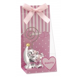 Teddy bear photo holder - Silver Plated - With wrapping included!
