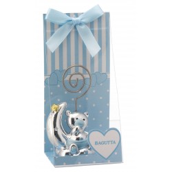 Teddy bear photo holder - Silver Plated - With wrapping included!
