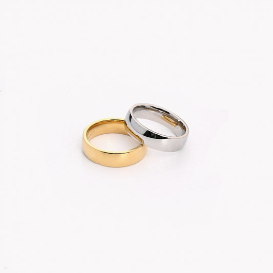 Aliança grossa aço 6mm - Compromisso/Casamento