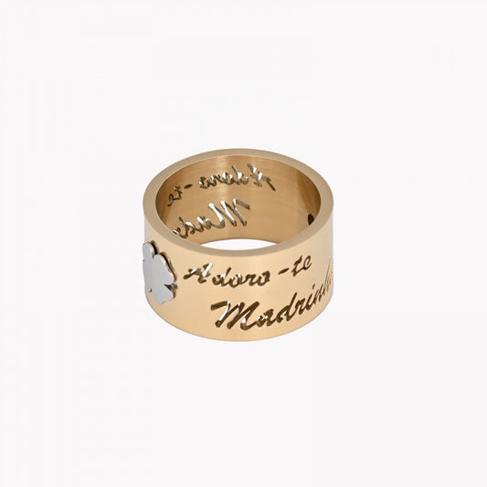 Anillo de acero trébol - MADRINHA