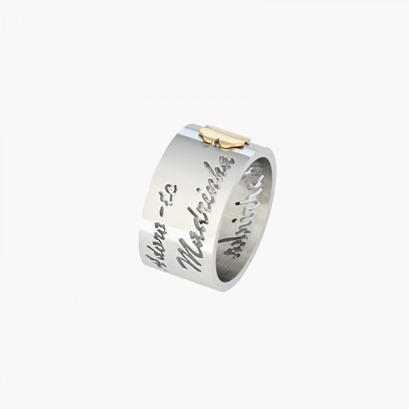 Anillo de acero trébol - MADRINHA