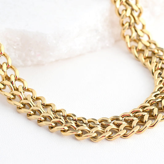 Collar de acero de malla gruesa 