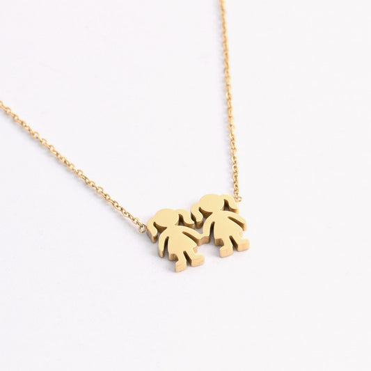 Collar de acero dos niñas
