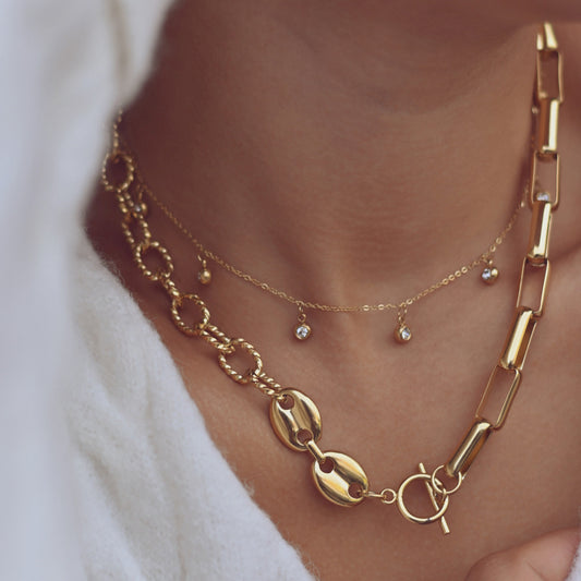 Collar reversible de acero con eslabones.