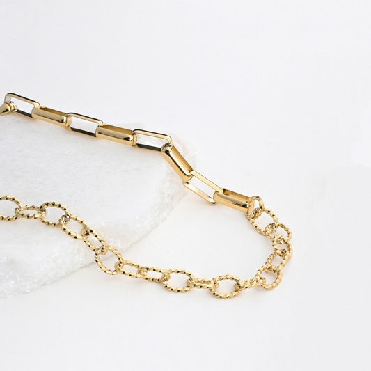 Collar reversible de acero con eslabones.